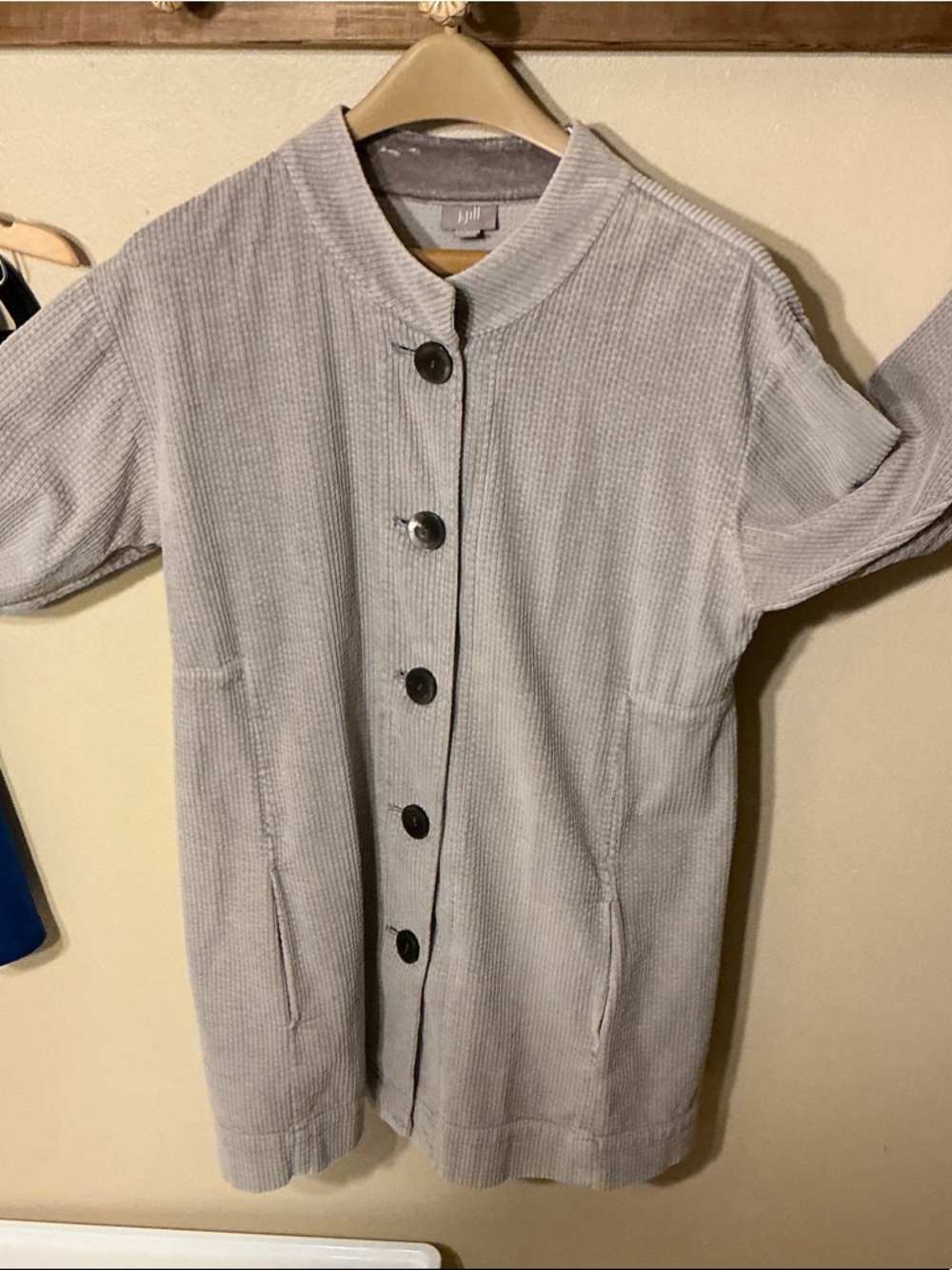 J.Jill Vintage 90’s Light Gray Ribbed Corduroy Jacket TALL-medium - Picture 6 of 6